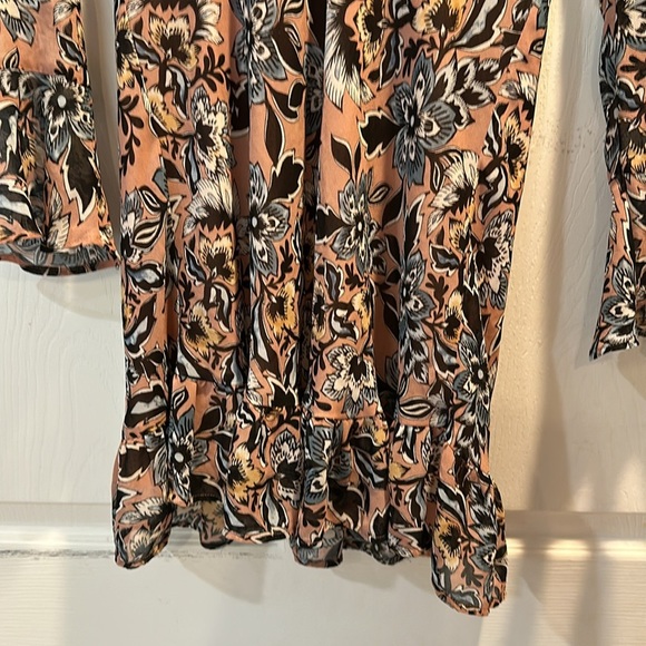 For Love & Lemons Gracie Floral V-Neck Chiffon Mini Dress S - Picture 6 of 11